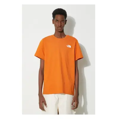 Bavlněné tričko The North Face M S/S Redbox Celebration Tee oranžová 90023978