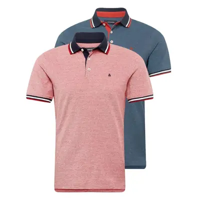 JACK & JONES Tričko JJEPaulos tmavě modrá / světle červená / černá / 57839036