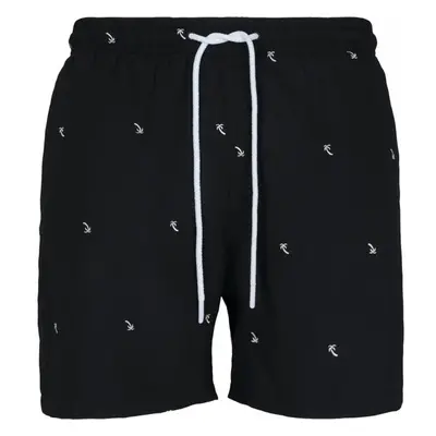 URBAN CLASSICS Embroidery Swim Shorts - black/palmtree 80998242