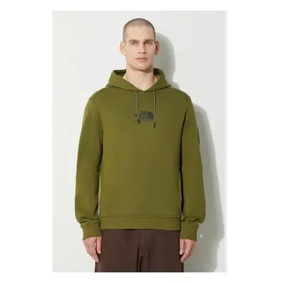 Bavlněná mikina The North Face M Fine Alpine Hoodie pánská, zelená 89383664