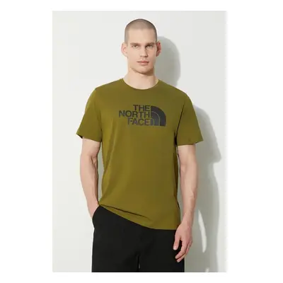 Bavlněné tričko The North Face M S/S Easy Tee zelená barva, s potiskem 89383681