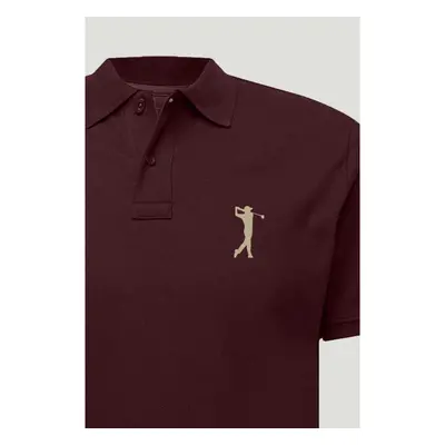 Polo Tričko Slim Fit, Barva Bordó, s Potiskem Golf Logo 95209359