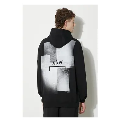 Bavlněná mikina A-COLD-WALL* Brutalist Hoodie pánská, černá barva, s 84016413