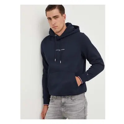 Mikina Tommy Hilfiger pánská, tmavomodrá barva, s kapucí, s potiskem 85408575