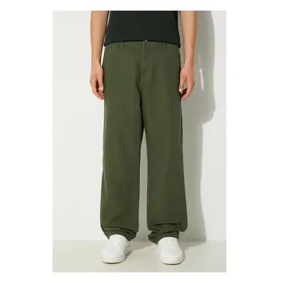 Bavlněné kalhoty Carhartt WIP Simple Pant zelená barva, jednoduché, 97962795