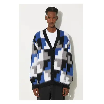 Svetr s příměsí vlny Marcelo Burlon AOP Damier Cross Knit Cardigan 99054356