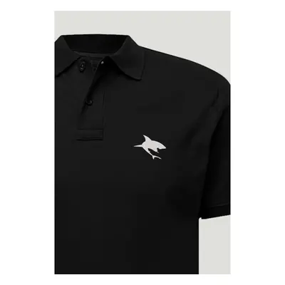 Polo Tričko Slim Fit, Barva Černá, s Potiskem Shark 95209396