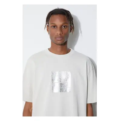 Bavlněné tričko A-COLD-WALL* Foil Grid SS T-Shirt šedá barva, s 84016546