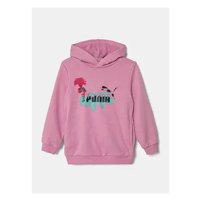 Dětská mikina Puma X TROLLS Hoodie TR růžová barva, s kapucí, s 98697432