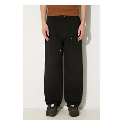 Bavlněné kalhoty Carhartt WIP Double Knee Pant černá barva, jednoduché 98724876