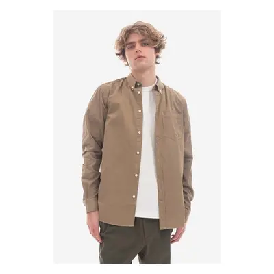 Košile Norse Projects Anton Light Twill béžová barva, regular, s 91629196