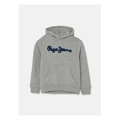 Dětská mikina Pepe Jeans NEW LAMONTY HOODIE šedá barva, s kapucí, 97592124