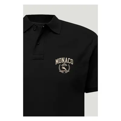 Polo Tričko Slim Fit, Barva Černá, s Potiskem Monaco Prestige Club 95209681