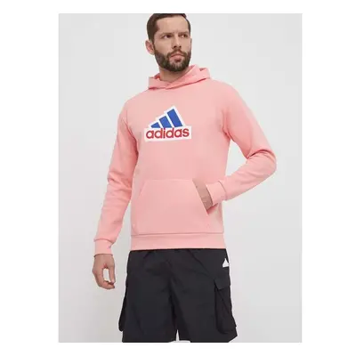 Mikina adidas pánská, růžová barva, s kapucí, s aplikací, IS9597 91049091