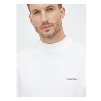 Tričko s dlouhým rukávem Calvin Klein bílá barva 73898007