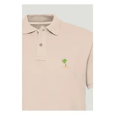 Polo Tričko Slim Fit, Barva Růžová, s Potiskem Palm Island 95209541