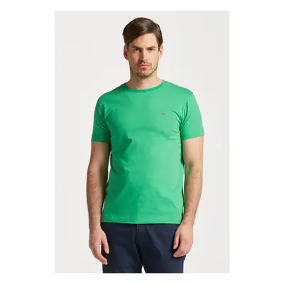 TRIČKO GANT ORIGINAL SLIM T-SHIRT MID GREEN 76936365