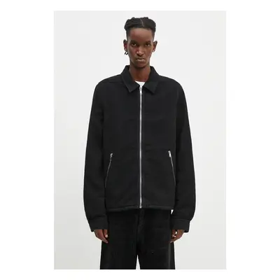 Bunda Rick Owens Zipfront Jacket pánská, černá barva, přechodná, 99054429