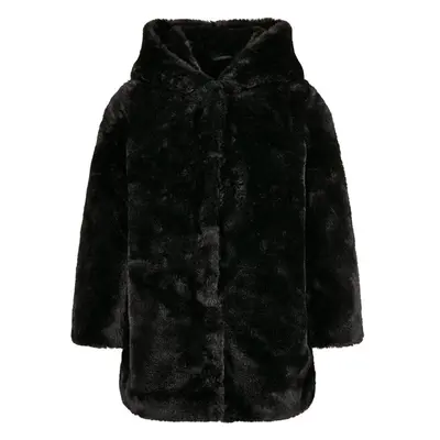 Urban Classics Dívčí Teddy Coat s kapucí černý 91344772