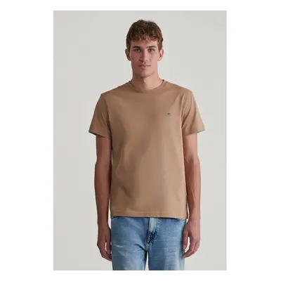 TRIČKO GANT SLIM SHIELD SS T-SHIRT WARM KHAKI 98529785