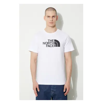 Bavlněné tričko The North Face M S/S Easy Tee bílá barva, s potiskem, 89383687