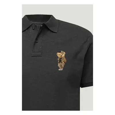 Polo Tričko Slim Fit, Barva Železitě Šedá, s Potiskem Rich Teddy 95209578