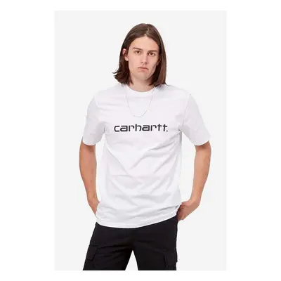 Bavlněné tričko Carhartt WIP Script T-Shirt bílá barva, s potiskem, 87190138