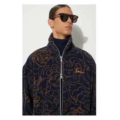 Fleecová mikina Kenzo Star Tiger Jacket tmavomodrá barva, FE65BL2094FB 98081715