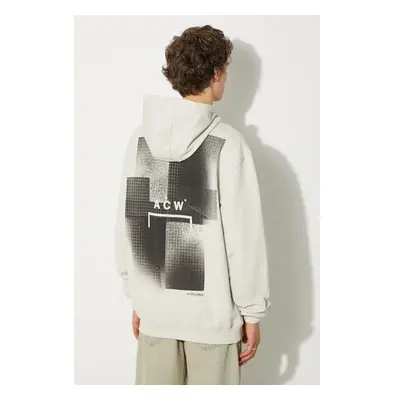 Bavlněná mikina A-COLD-WALL* Brutalist Hoodie pánská, šedá barva, s 84020186