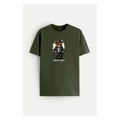 Tričko, Barva Khaki, s Potiskem Loyal Bear 95912633