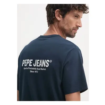 Bavlněné tričko Pepe Jeans SAM TEE tmavomodrá barva, s potiskem, 98697864