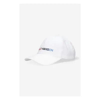 Manšestrová kšiltovka Helly Hansen Graphic Cap bílá barva, s aplikací, 84006478