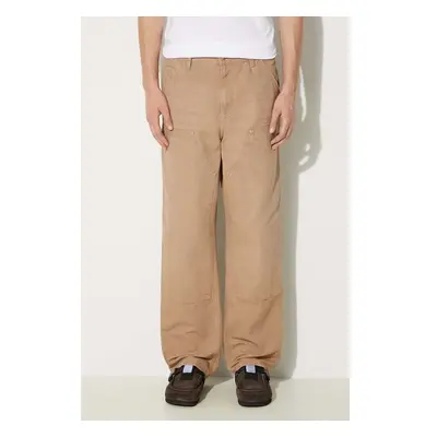 Bavlněné kalhoty Carhartt WIP Double Knee Pant béžová barva, 98724886