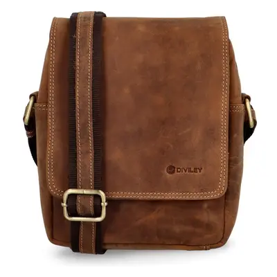 Luxusní pánská kožená crossbody Diviley Chrisben, hnědá 88392504