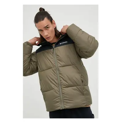 Bunda Columbia Puffect Hooded Jacket pánská, zelená barva, zimní, 84703456