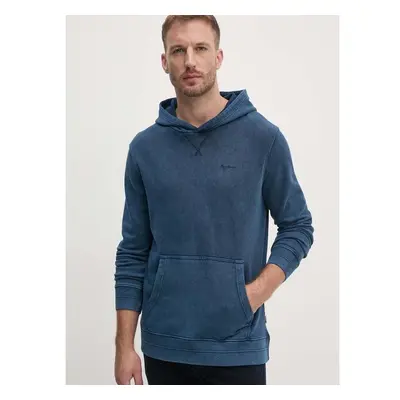 Bavlněná mikina Pepe Jeans SILVERTON HOODIE pánská, tmavomodrá barva, 98058710