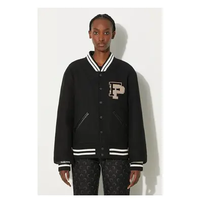 Vlněná bomber bunda Filling Pieces Varsity Jacket černá barva, 84007507