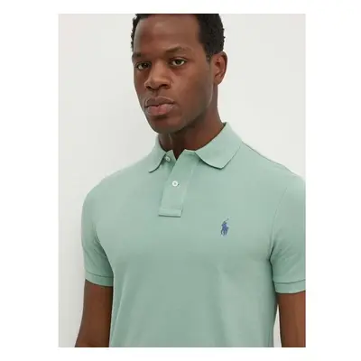 Polo Ralph Lauren Bavlněné polo tričko Ralph Lauren zelená barva, 92318753