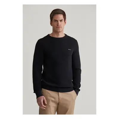 SVETR GANT COTTON PIQUE C-NECK BLACK 96262357