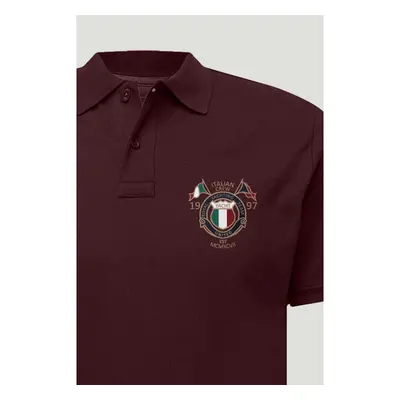 Polo Tričko Slim Fit, Barva Bordó, s Potiskem Royal Yachting Team 95209515