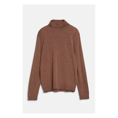 KARDIGAN GANT EXTRAFINE MERINO WOOL TURTLENECK DK. SAND MELANGE 99037361