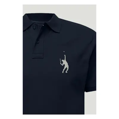 Polo Tričko Slim Fit, Barva Modrá, s Potiskem Tennis Serve 95209407