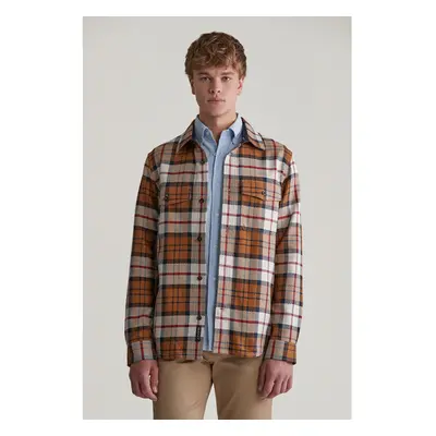 KOŠILE GANT HERRINGBONE CHECK OVERSHIRT WARM EARTH 98596919