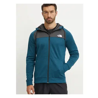 Sportovní mikina The North Face Reaxion tyrkysová barva, kapucí, 99027283