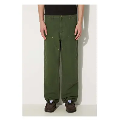 Bavlněné kalhoty Carhartt WIP Double Knee Pant zelená barva, 98724906