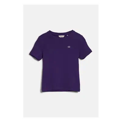 TRIČKO GANT SHIELD SLIM RIBBED T-SHIRT PANSY PURPLE 96292602