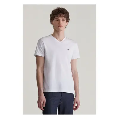 TRIČKO GANT SLIM SHIELD V-NECK T-SHIRT WHITE 96589109