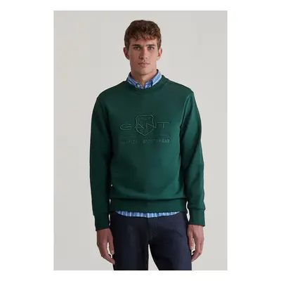 MIKINA GANT REG TONAL SHIELD C-NECK SWEAT TARTAN GREEN 97832496