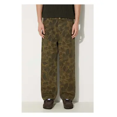 Bavlněné kalhoty Carhartt WIP Duck Single Knee Pant zelená barva, ve 98724890