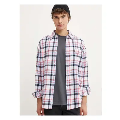 Bavlněná košile Tommy Jeans bílá barva, relaxed, s klasickým límcem, 97843860